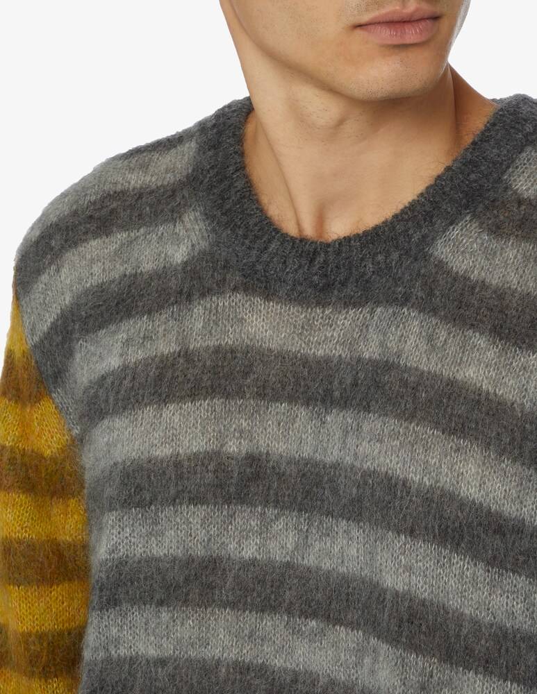 Amaranto Maglia Girocollo Tricolor Mohair