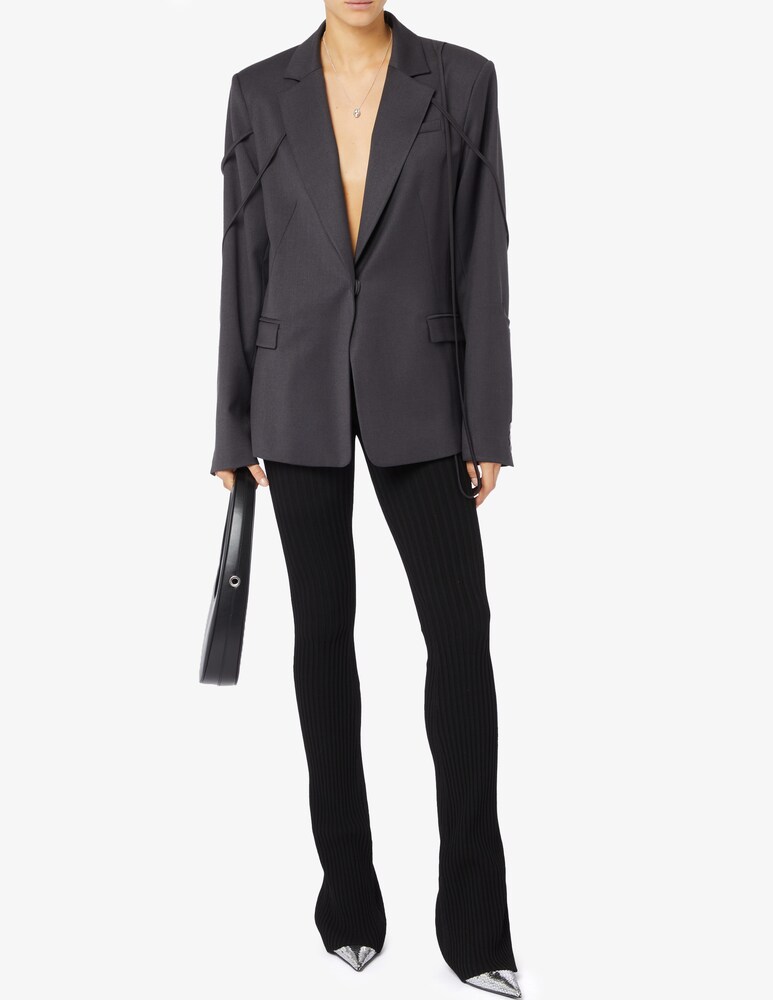 ANDREADAMO Pantaloni Flare In Maglia A Costine