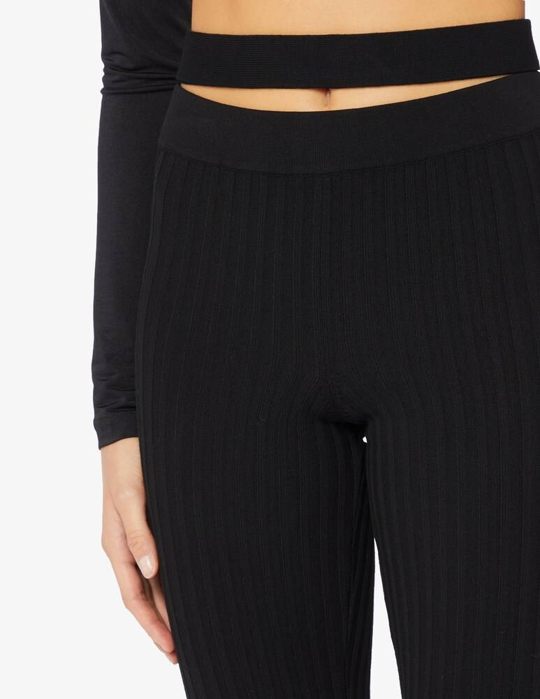 ANDREADAMO Pantaloni Flare In Maglia A Costine
