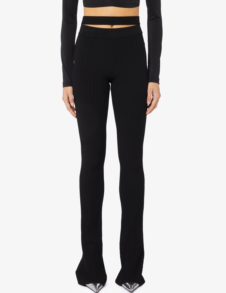ANDREADAMO Pantaloni flare in maglia a costine