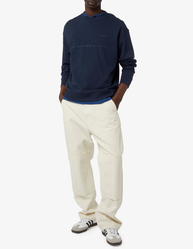 Armani Exchange Felpa Girocollo French Terry Big Logo