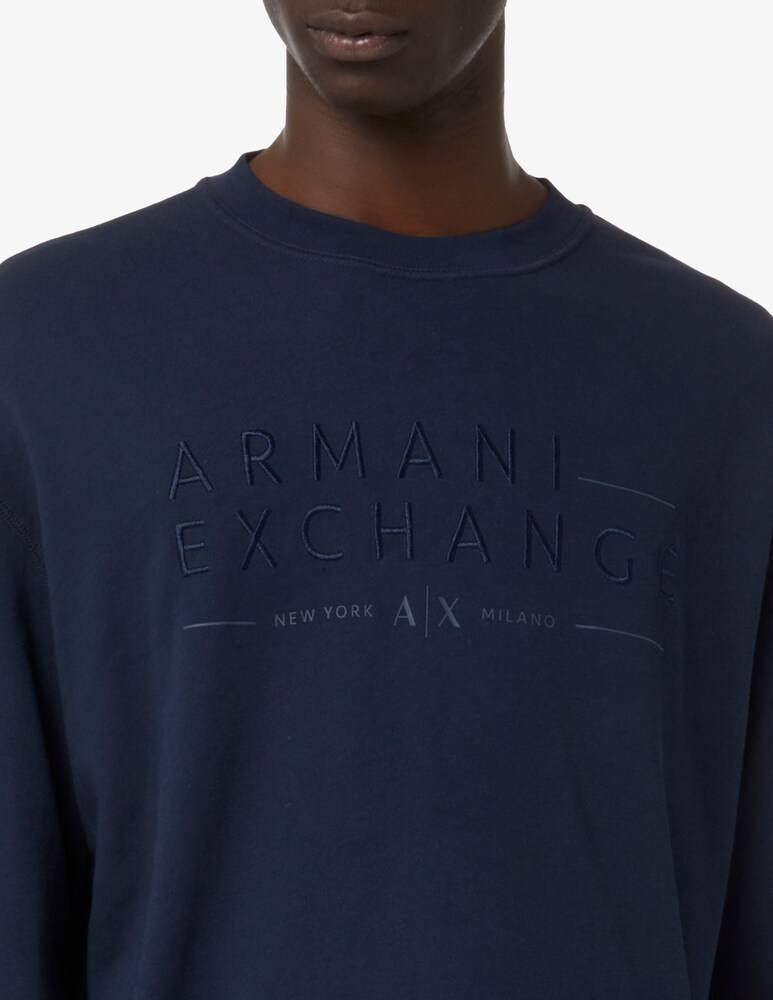 Armani Exchange Felpa Girocollo French Terry Big Logo