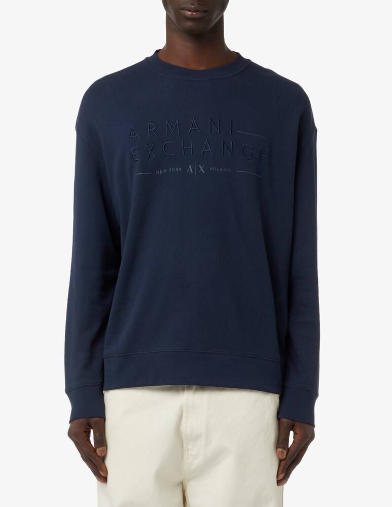 Armani Exchange Felpa girocollo french terry big logo