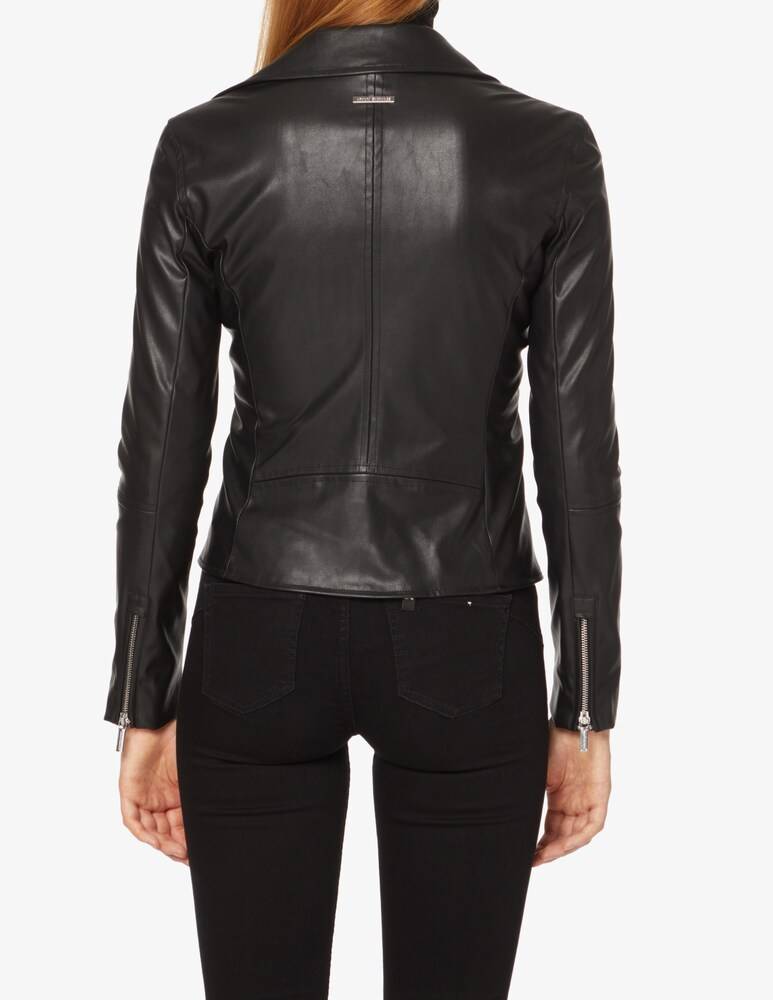 Armani Exchange Giacca Biker In Ecopelle - Nero