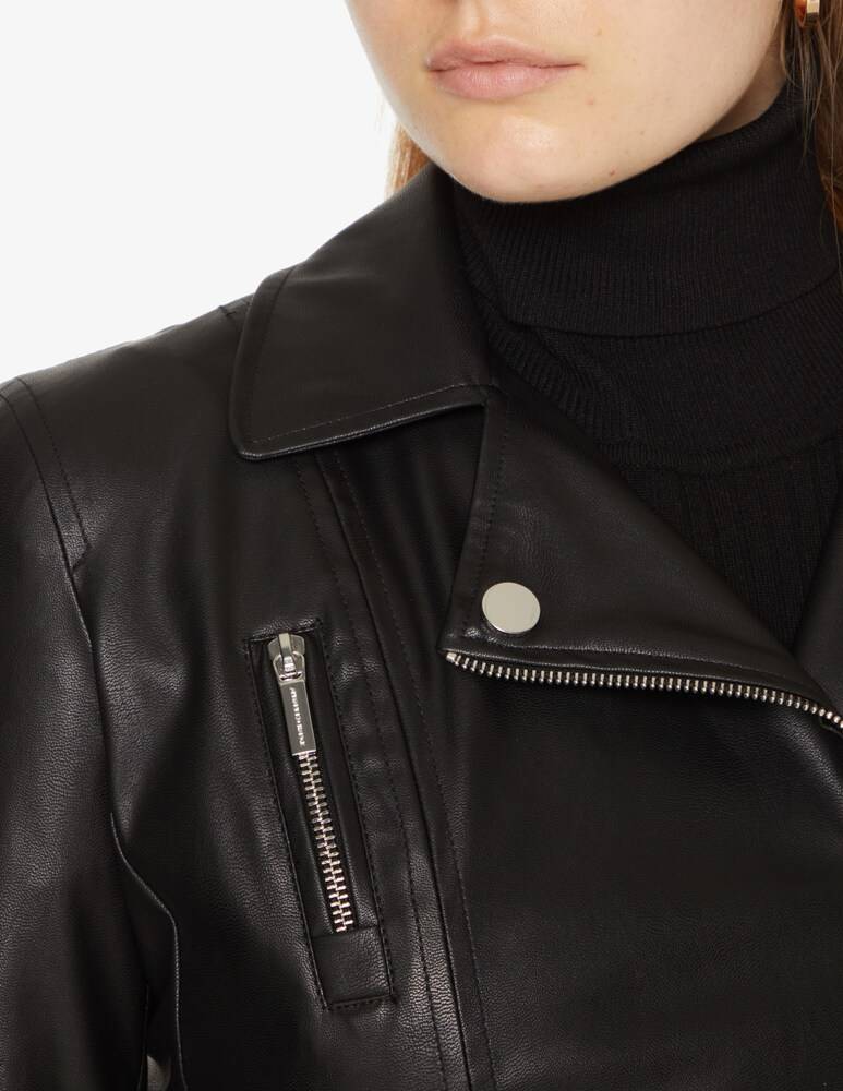 Armani Exchange Giacca Biker In Ecopelle - Nero