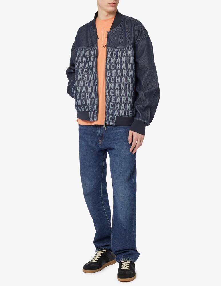 Armani Exchange Giacca Denim Logo All Over