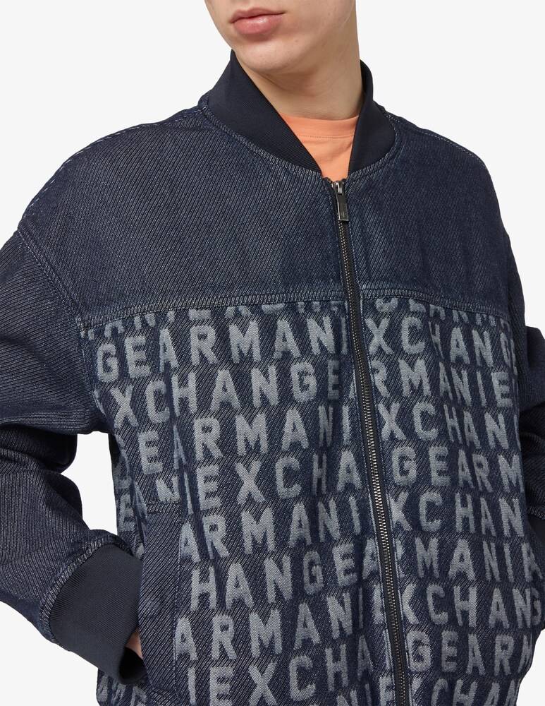 Armani Exchange Giacca Denim Logo All Over