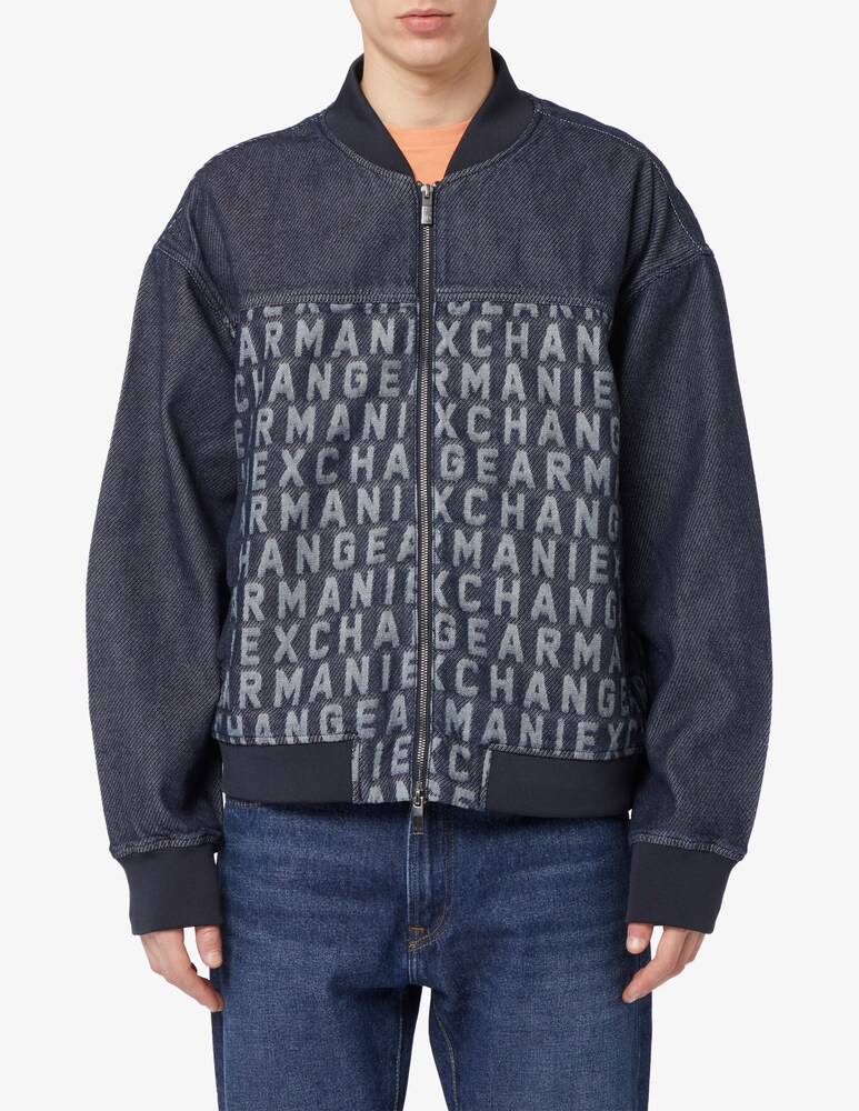 Armani Exchange Giacca denim logo all over