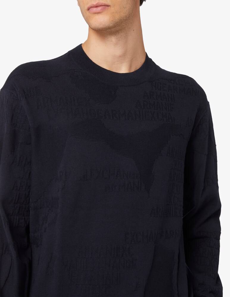 Armani Exchange Maglia Girocollo Camouflage Jacquard