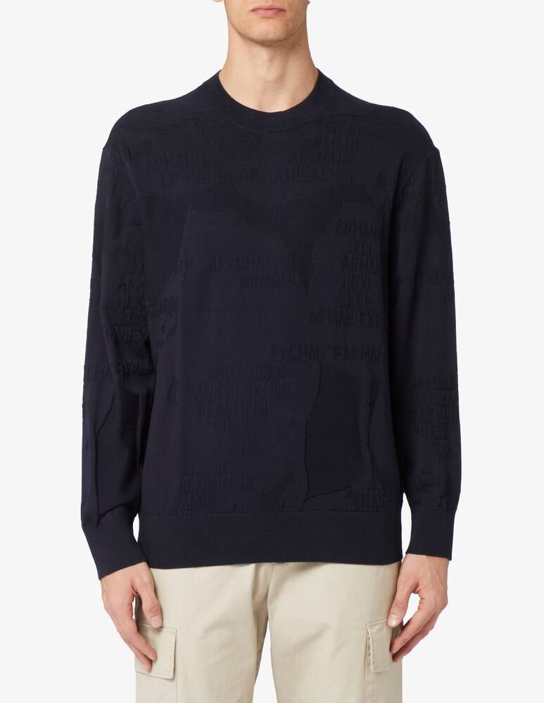 Armani Exchange Maglia girocollo camouflage jacquard