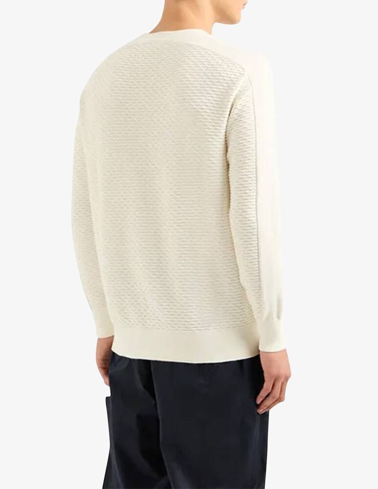 Armani Exchange Maglia Girocollo Punto Noce Banda Laterale