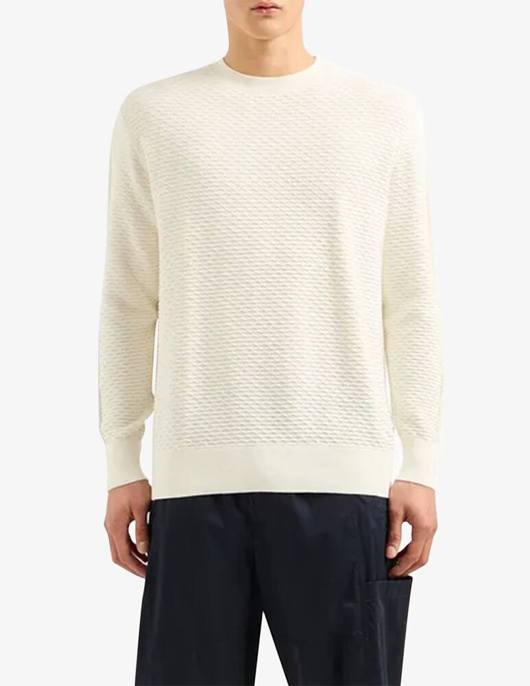 Armani Exchange Maglia girocollo punto noce banda laterale