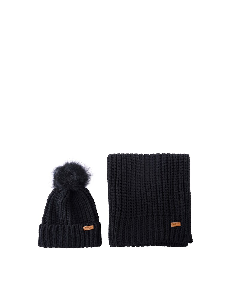Barbour Cappello e sciarpa Saltburn - Nero