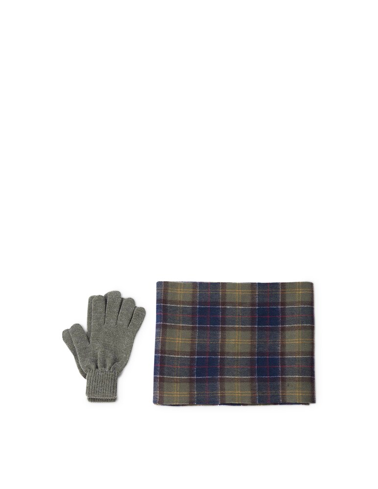 Barbour Gift box sciarpa e guanti a quadri