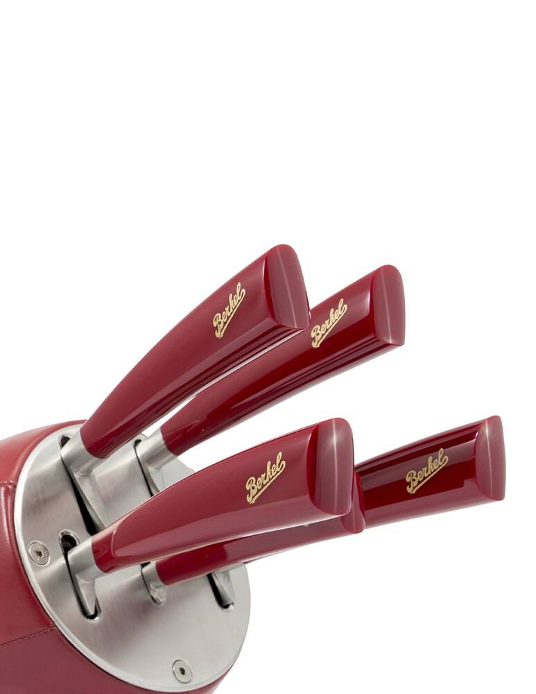 Berkel Ceppo Sense Rosso + Set 5 Coltelli Elegance Red - Rosso