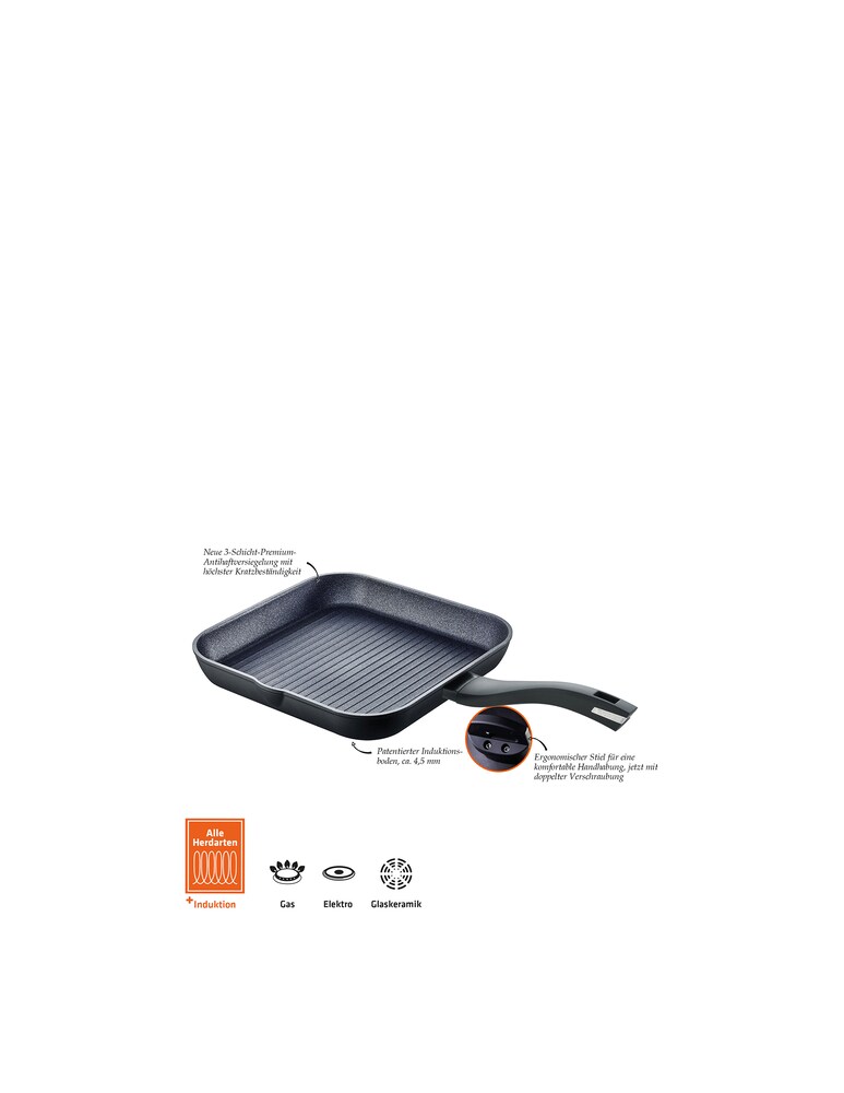 Berndes Balance Induction Enduro Bistecchiera 28 Cm Alluminio - Nero