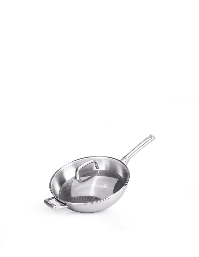 Berndes Tricion Resist Set Wok Con Manico E Maniglia Con Coperchio - Argento