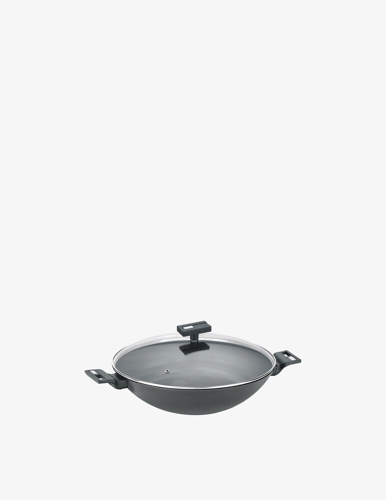Berndes Wok 36 Cm 2 Manici Con Coperchio Vetro B Smart