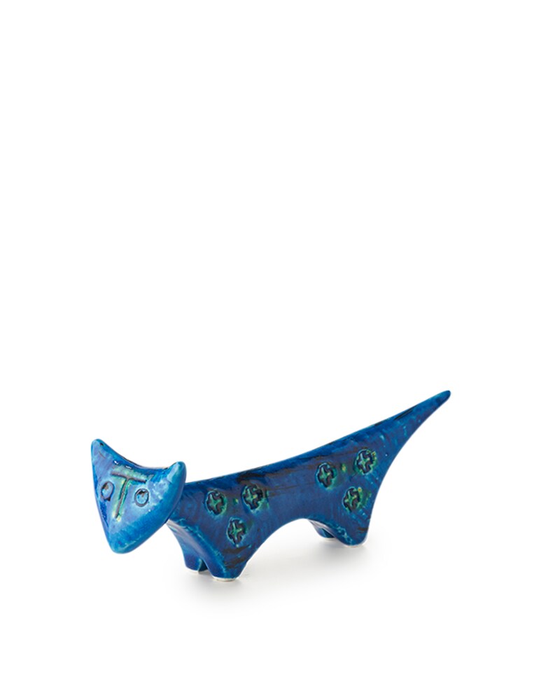 Bitossi Ceramiche Gatto in ceramica decorata - Blu