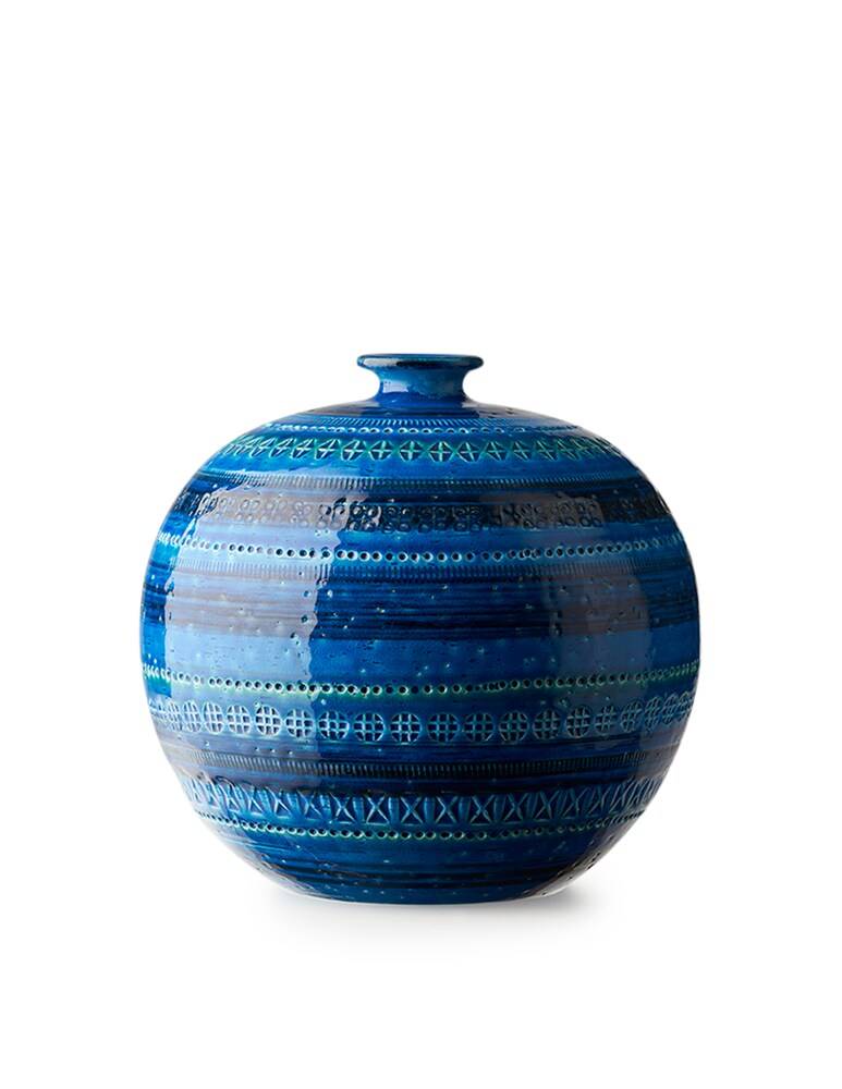 Bitossi Ceramiche Vaso A Palla In Ceramica - Blu