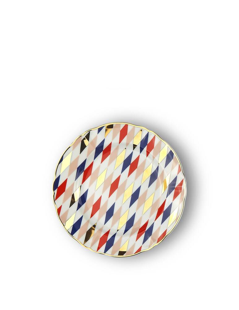 Bitossi Piatto Dessert Quadri D. 20.5 Cm - Multicolor