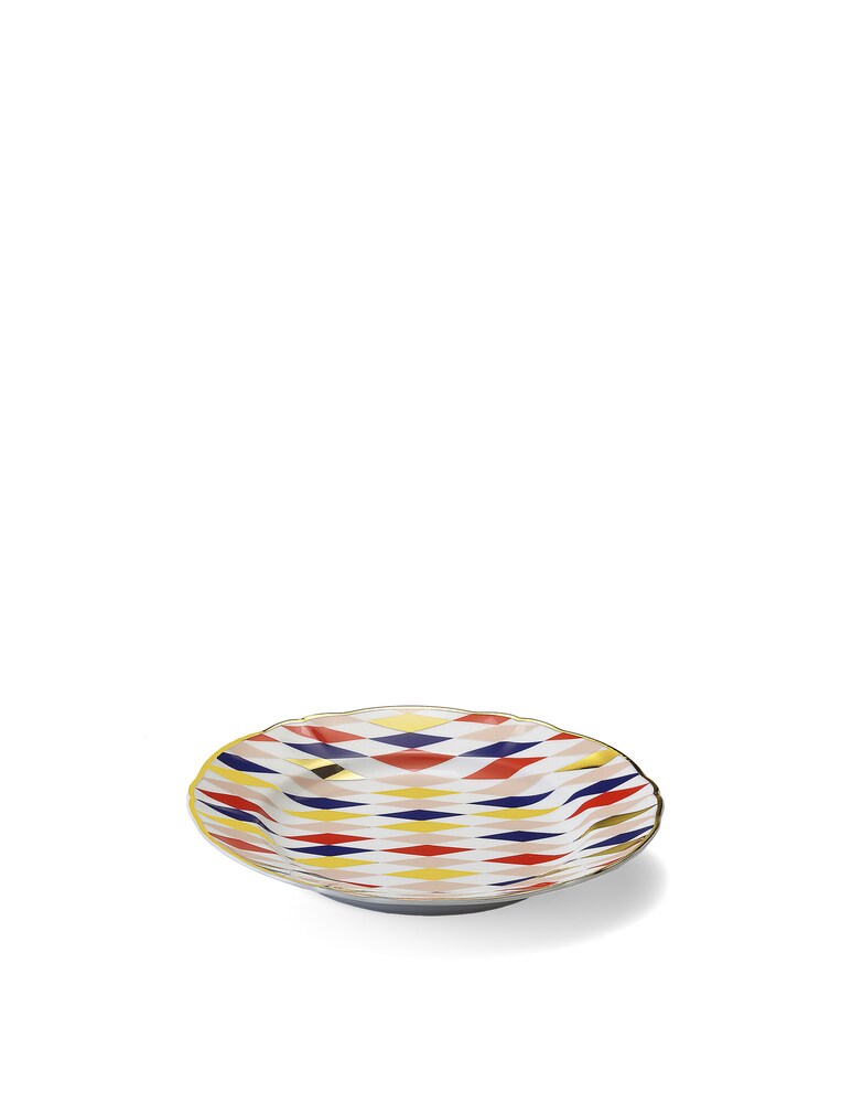 Bitossi Piatto Dessert Quadri D. 20.5 cm - Multicolor