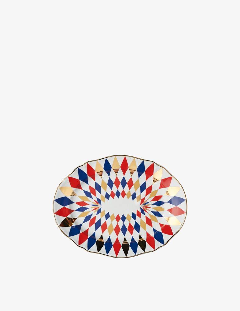 Bitossi Piatto Portata Ovale Quadri - Multicolor