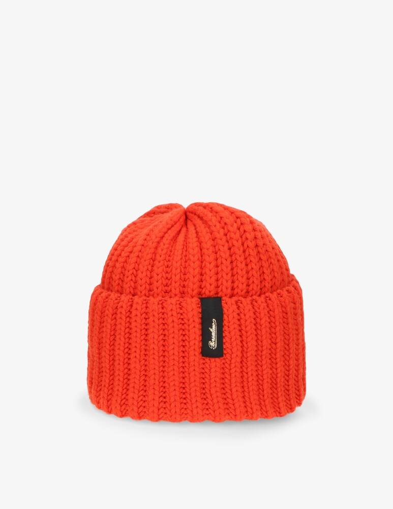Borsalino Beanie lana vergine bordo alto a coste risvolto