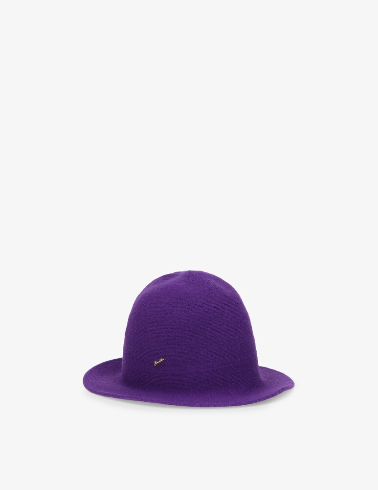 Borsalino Cloche tesa misto cashmere e pin logo