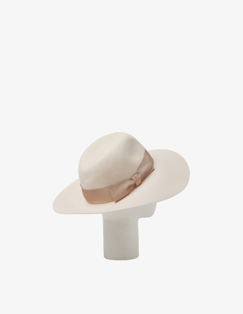 Borsalino Feltro Rasato Sfoderato Cinta Cannete 4 Cm