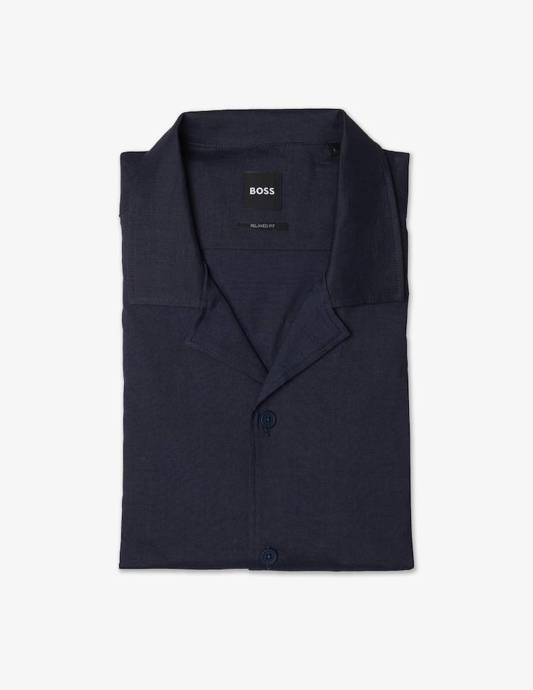 BOSS Camicia bowling in lino