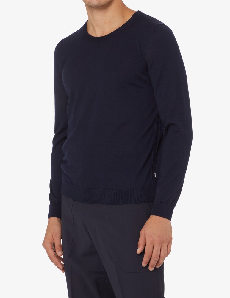 BOSS Maglia girocollo leno in lana