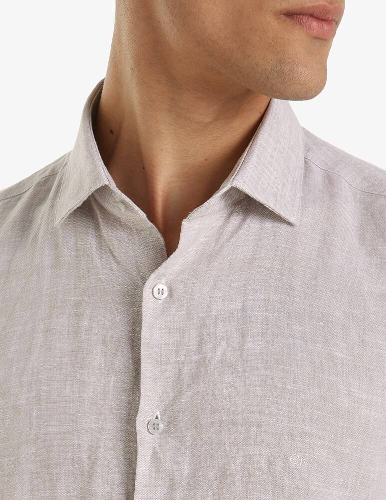 Calvin Klein Camicia In Lino Slim Fit