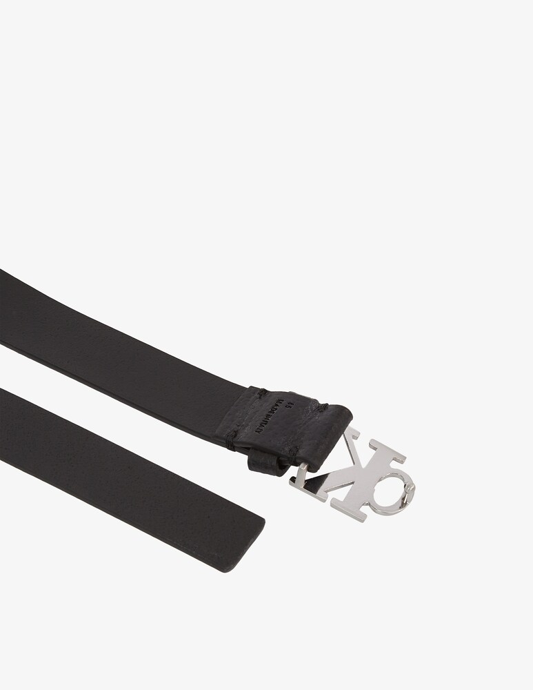 Calvin Klein Jeans Cintura Mono Plaque In Pelle 25mm