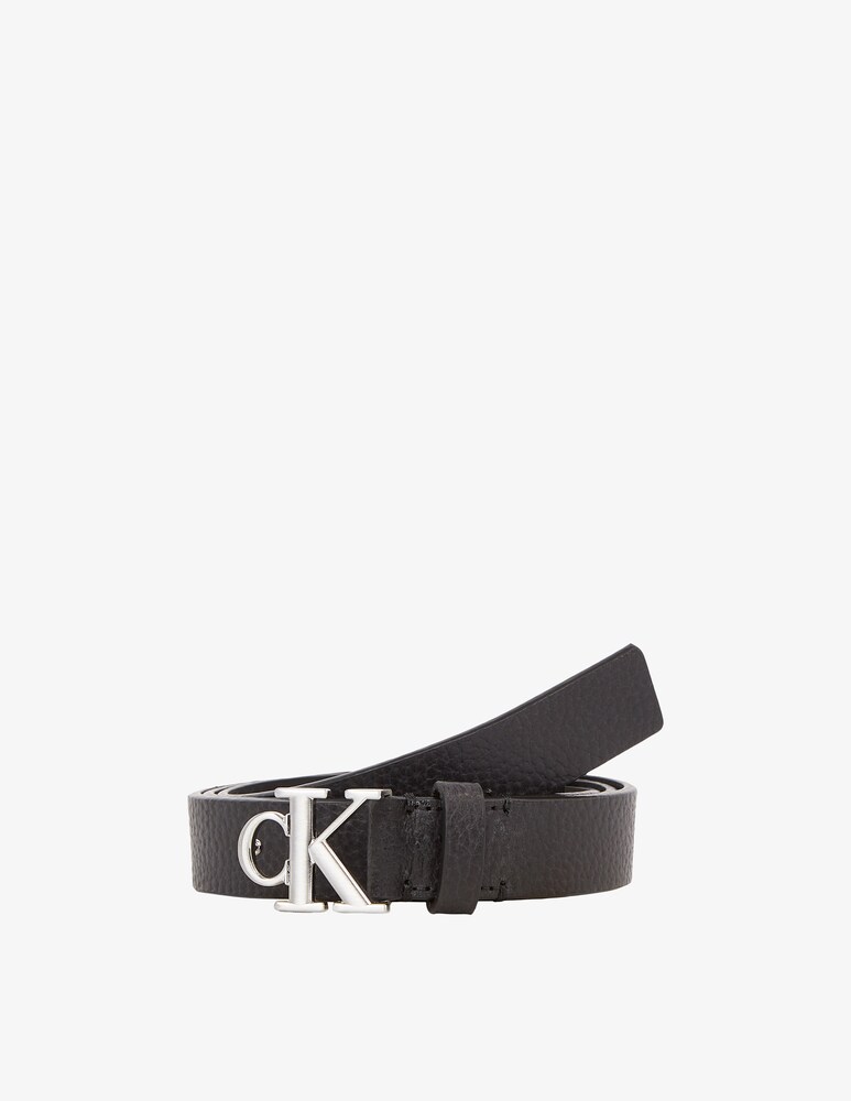 Calvin Klein Jeans Cintura mono plaque in pelle 25mm