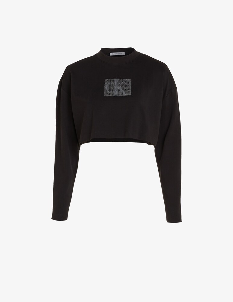 Calvin Klein Jeans Top In Paillettes A Manica Lunga