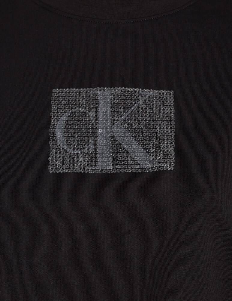 Calvin Klein Jeans Top In Paillettes A Manica Lunga