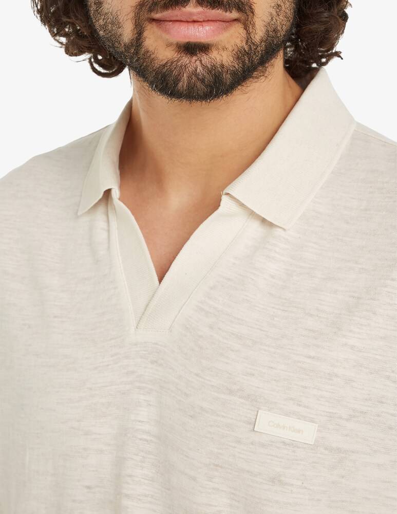 Calvin Klein Polo Maniche Corte Open Collar