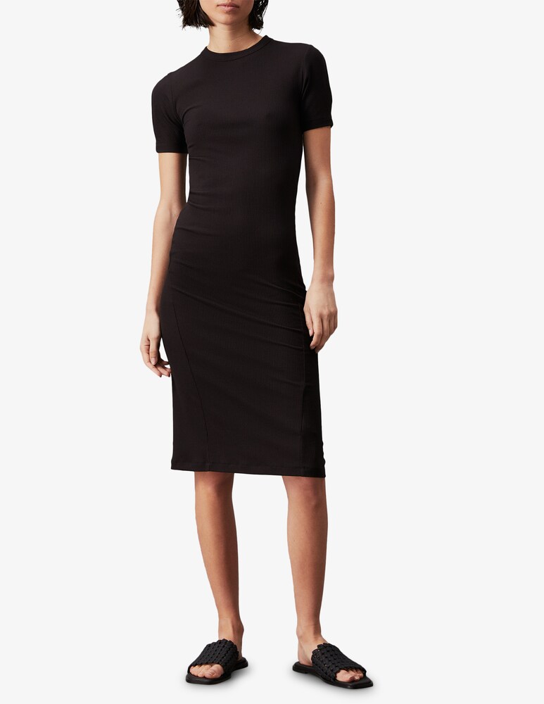 Calvin Klein Vestito midi tubino a costine