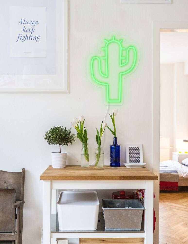 Candyshock Neon/Led Da Parete Con Design Cactus