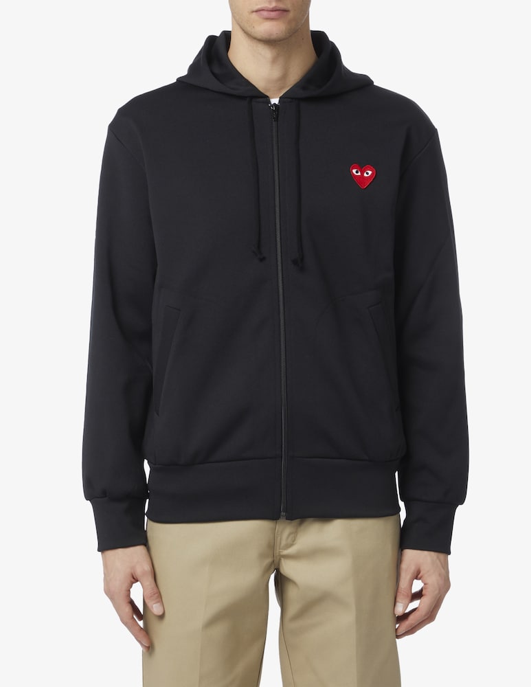 Comme des Garçons Play Felpa con cappuccio con cerniera