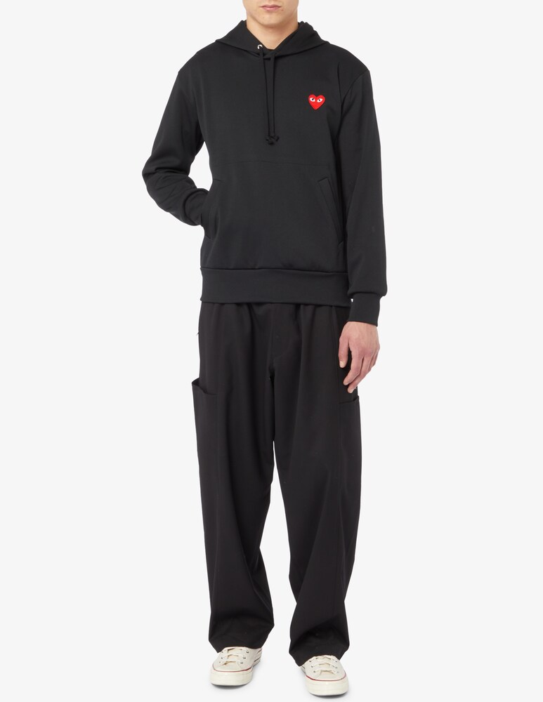 Comme Des Garçons Play Felpa Con Cappuccio Kangaroo