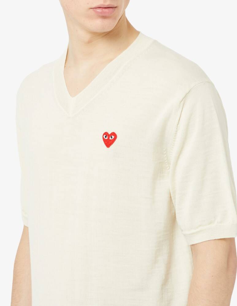 Comme Des Garçons Play Felpa Girocollo Red Emblem Knit