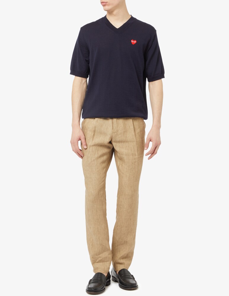 Comme Des Garçons Play Felpa Girocollo Red Emblem Knit