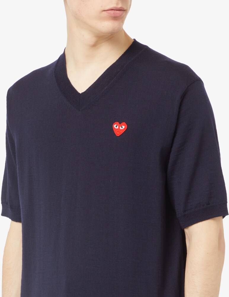 Comme Des Garçons Play Felpa Girocollo Red Emblem Knit