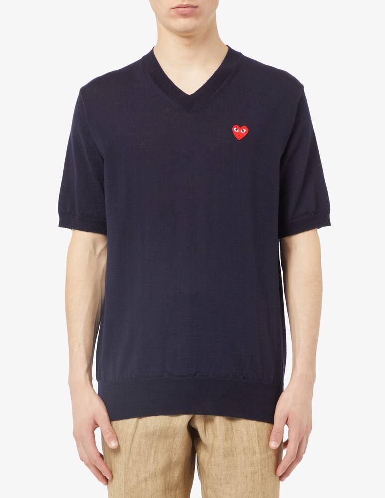 Comme des Garçons Play Felpa girocollo red emblem knit