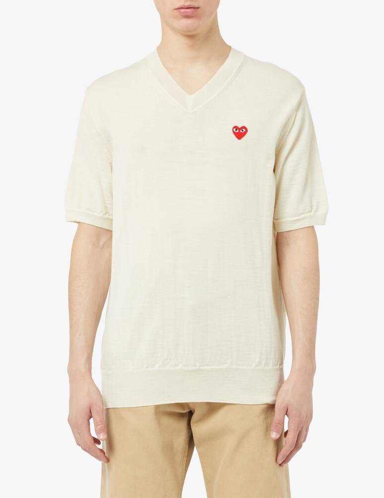 Comme des Garçons Play Felpa girocollo red emblem knit