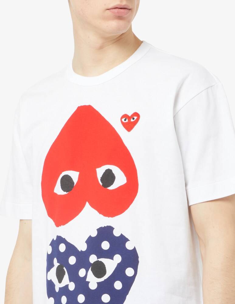 Comme Des Garçons Play Maglietta Doppio Cuore Pois