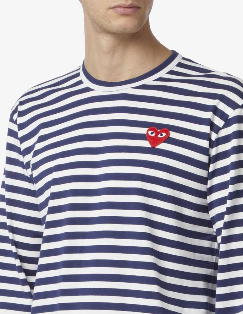 Comme Des Garçons Play Maglietta Maniche Lunghe A Righe
