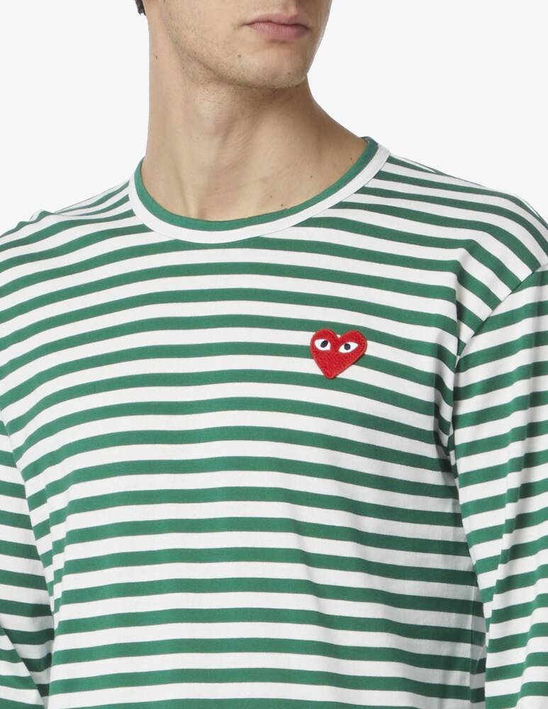 Comme Des Garçons Play Maglietta Maniche Lunghe A Righe